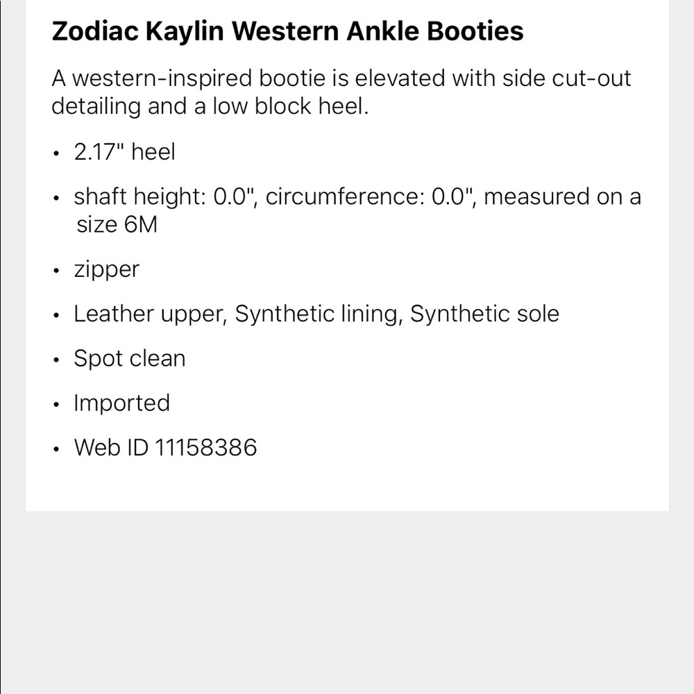 Zodiac Western Ivory Distressed Leather Boot NEW - Picture 6 of 6